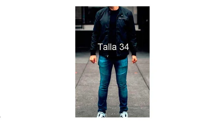 Talla 34 pantalon hombre en cm hot sale